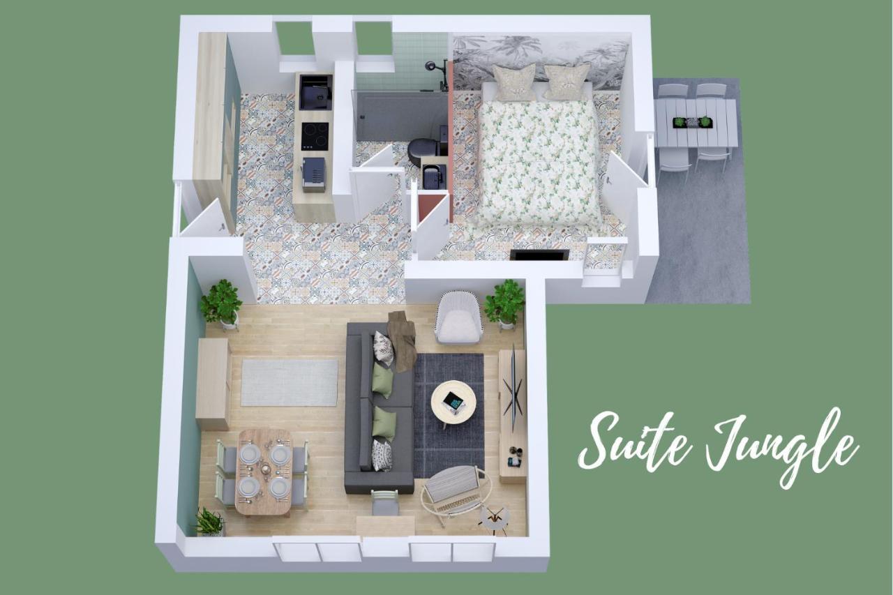 Suite Jungle - Jardin, Netflix Et Parking - Le Manoir Aux Pommes Orbec Exterior foto
